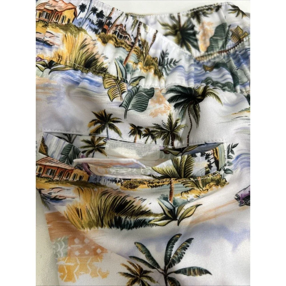 Robert Graham Swim Trunks Men's L Vacation Mode Beach Tropical Paradise Sport